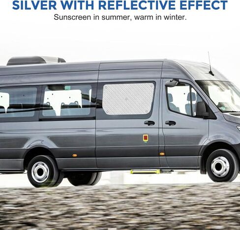 مظلة شمسية لنافذة الباب المنزلق متوافقة مع 2019-2025 Mercedes-Benz Sprinter VS30، غطاء نافذة ظلة للزجاج الأمامي من الألومنيوم لملحقات Sprinter VS30 2019-2025 Van in Kuwait