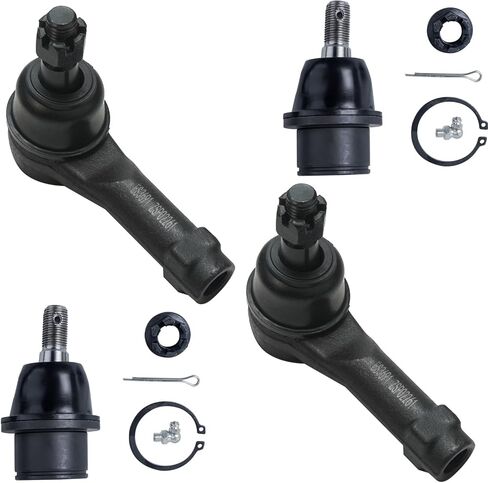 Detroit Axle - 4pc Front Ball Joints Tie Rods for 2004-2008 Ford F-150 Lincoln Mark LT 2005 2006 2007, 2 Lower Ball Joints, 2 Outer Tie Rods Replacement in Saudi Arabia