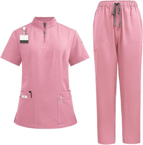 Unisex Scrubs Set,Nurse Uniform,Doctor Workwear,Stand-up Collar Operating Room Uniforms,uniformes medicos mujer in Kuwait