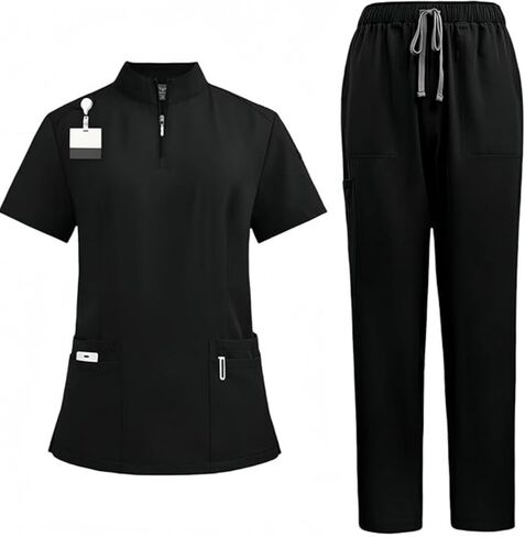 Unisex Scrubs Set,Nurse Uniform,Doctor Workwear,Stand-up Collar Operating Room Uniforms,uniformes medicos mujer in Kuwait