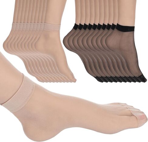 10 أزواج من الجوارب الشفافة للكاحل، جوارب شفافة رفيعة قابلة للتنفس، جوارب نايلون ناعمة بدون عرض للنساء والفتيات in Kuwait
