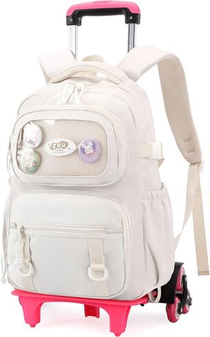 Rolling Backpacks for Girls Plain School Backpack Cute Girls Backpack with Wheels in Kuwait