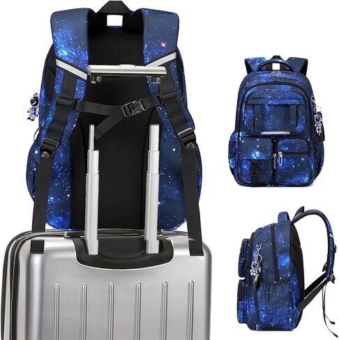 Purple School Backpack For Girls - Waterproof Backpacks Large Capacity With Multiple Compartments Bookbag Ergonomically Designed Sponge Back School Bag With Lunch Bags And Pencil Cases in Saudi Arabia