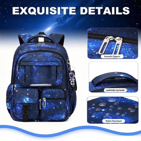 Purple School Backpack For Girls - Waterproof Backpacks Large Capacity With Multiple Compartments Bookbag Ergonomically Designed Sponge Back School Bag With Lunch Bags And Pencil Cases in Saudi Arabia