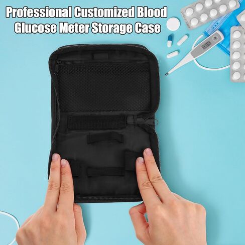 Diabetes Supply Case, Portable Diabetes Testing Kit Case Diabetic Organizer Carrying Cases Kit with Mesh Pocket Diabetic Bags for Supplies Travel Glucometer Storage Bag in Kuwait