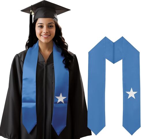 Graduation Sash Satin Scarf 72" Stole for Abroad Student International Study Class in Kuwait