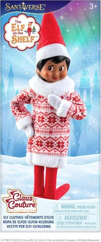 The Elf on the Shelf Claus Couture Collection Snowflake Sweetie Dress - Charming Fair Isle-Inspired Tunic Dress - Scout Elf Not Included in Saudi Arabia