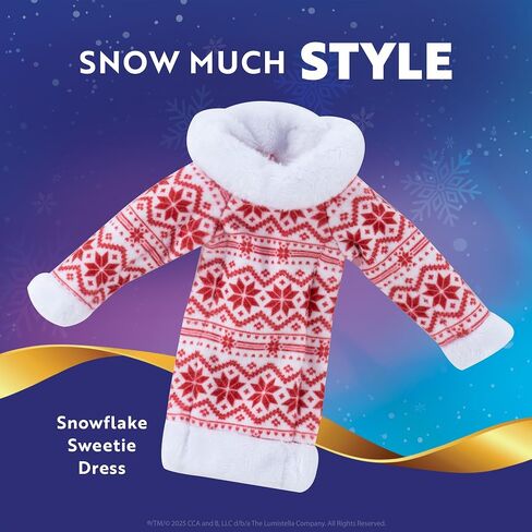 The Elf on the Shelf Claus Couture Collection Snowflake Sweetie Dress - Charming Fair Isle-Inspired Tunic Dress - Scout Elf Not Included in Saudi Arabia