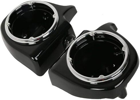 TCT-MT مقاس 6.5 بوصة صناديق مكبر صوت ذات فتحات تهوية سفلية مناسبة لموديلات Harley Touring FLT، FLHT، FLHTCU، FLHRC، Road King، Street Glide، Electra Glide، أسود كلاسيكي للغاية 2013 2012 2011 2010 2009 in Saudi Arabia