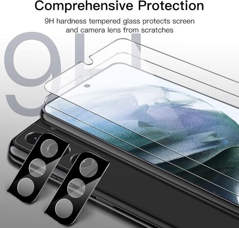 JETech Screen Protector for Samsung Galaxy S23+ / S23 Plus 5G 6.6-Inch with Camera Lens Protector, Tempered Glass Film, Fingerprint ID Compatible, HD Clear, 2-Pack Each in Kuwait