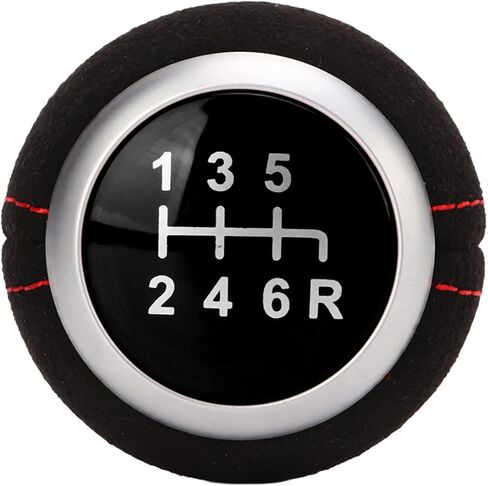 6 Speed Shift Knob Head, 10×1.5mm Thread Gear Shift Knob, Suede Leather Manual Shift Knobs for Car, Truck, SUV in Saudi Arabia