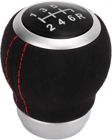 6 Speed Shift Knob Head, 10×1.5mm Thread Gear Shift Knob, Suede Leather Manual Shift Knobs for Car, Truck, SUV in Saudi Arabia