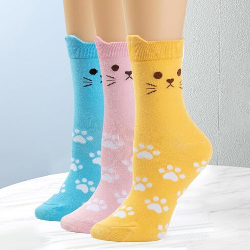 Women’s Cute Cat Socks, Animal-Themed Gifts for Women, Fun and Playful Socks for Everyday Wear in Saudi Arabia