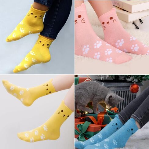 Women’s Cute Cat Socks, Animal-Themed Gifts for Women, Fun and Playful Socks for Everyday Wear in Saudi Arabia