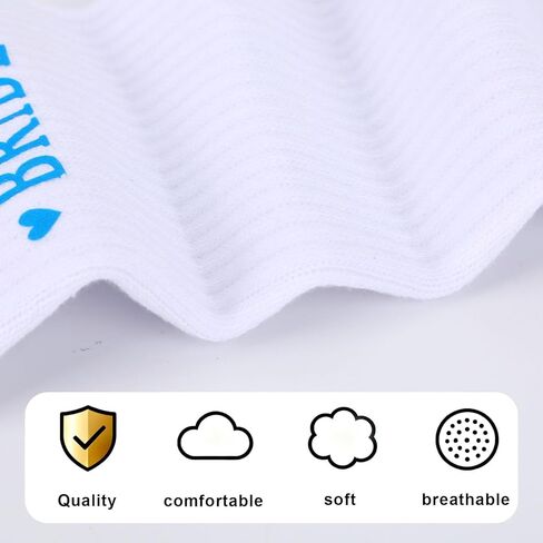 2pcs Bride Socks, Soft Breathable Cotton Bridal Wedding Socks for Women Bachelorette Party Favors & Weeding Bridesmaid Shower Decorations Gifts (Blue & White) in Kuwait