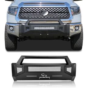 Front Bumper Fit 2014-2021 Toyota Tundra (Exclude Radar Blind Spot Monitoring Systems) Pickup Truck Tundra Bumper Guard with 2 LED Fog Lights Can Add 30" LED Light Bar Fine Texture Black in Kuwait