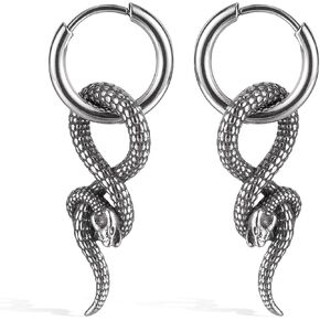 Dark Style Serpentine Earrings, made of stainless steel material, with a unique and cool personality, suitable for trendy parties and daily life in Saudi Arabia