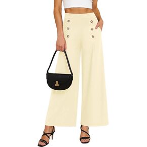 KUOTAI Womens Baggy Wide Leg Pants High Waisted Lounge Casual Loose Palazzo Trousers with Pockets in Kuwait