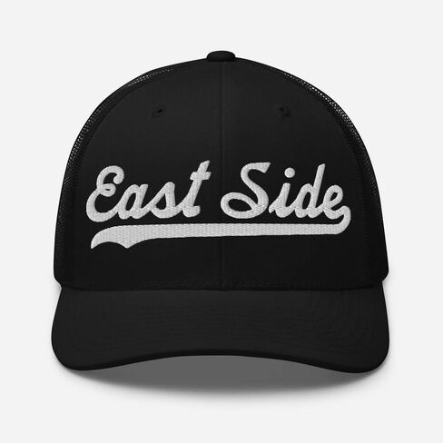 East Side Hat East Side Trucker Hat Baseball Script Embroidered Cap Vintage Sports Mesh Swoosh Gift Souvenir Headwear PA in Saudi Arabia