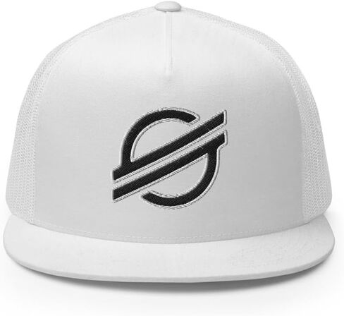 NX1 XML Stellar Crypto Logo Embroidered Flat Bill Trucker Hat High Crown Adjustable Stellar Lumens Cap in Saudi Arabia