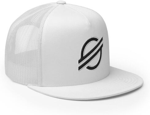 NX1 XML Stellar Crypto Logo Embroidered Flat Bill Trucker Hat High Crown Adjustable Stellar Lumens Cap in Saudi Arabia