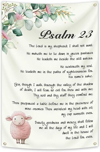2x3ft Christian Poster Psalm 23 The Lord is My Shepherd Tapestry Bible Verses Wall Art Banner Farmhouse Home Decor, Living Room Decor, Bedroom Decor in Saudi Arabia