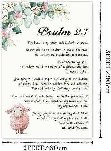 2x3ft Christian Poster Psalm 23 The Lord is My Shepherd Tapestry Bible Verses Wall Art Banner Farmhouse Home Decor, Living Room Decor, Bedroom Decor in Saudi Arabia