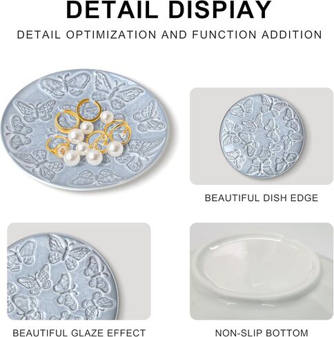 Ceramic Jewelry Dish, Decorative Tray for Rings Earrings Necklaces Bracelet Watch Keys, 4.50" Trinket Tray as Gifts for Women (White Shell) in Saudi Arabia