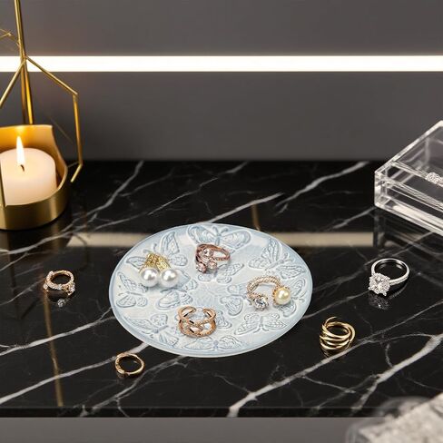 Ceramic Jewelry Dish, Decorative Tray for Rings Earrings Necklaces Bracelet Watch Keys, 4.50" Trinket Tray as Gifts for Women (White Shell) in Saudi Arabia