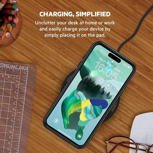 حافظة بطارية لهاتف iPhone 16 Pro، [10000 مللي أمبير] حافظة شاحن لاسلكي ذكي Qi معززة وقابلة للحمل مع علبة شحن لاسلكية CarPlay متوافقة مع iPhone 16 Pro (6.3 بوصة) - أسود in Saudi Arabia