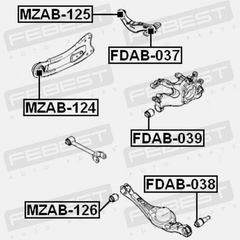 Arm Bushing Rear Assembly Febest FDAB-039 Oem BT4Z-5B759-A in Saudi Arabia