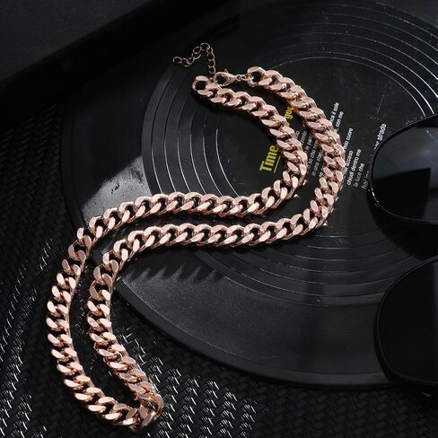 Tondiamo 1 Pack Copper Chain Necklace 24" Pure Copper Cuban Link Necklace for Men Heavy Solid Jewelry Chain, Ideal Gifts for Men and Husbands in Saudi Arabia