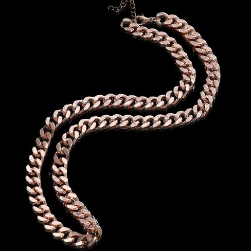 Tondiamo 1 Pack Copper Chain Necklace 24" Pure Copper Cuban Link Necklace for Men Heavy Solid Jewelry Chain, Ideal Gifts for Men and Husbands in Saudi Arabia