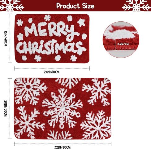 2-Piece Halloween Bath Mat Set – Orange Non-Slip Plush Bathroom Rug Set, Absorbent & Machine Washable High-Pile Mats for Toilet, Kitchen, Entryway, Fall Holiday Décor 16x24 & 32x20 Inch in Saudi Arabia