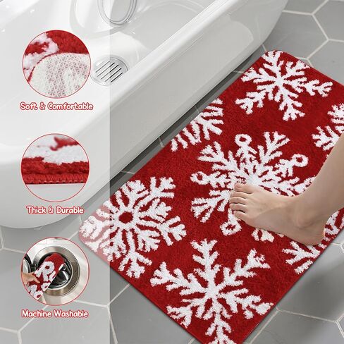 2-Piece Halloween Bath Mat Set – Orange Non-Slip Plush Bathroom Rug Set, Absorbent & Machine Washable High-Pile Mats for Toilet, Kitchen, Entryway, Fall Holiday Décor 16x24 & 32x20 Inch in Saudi Arabia