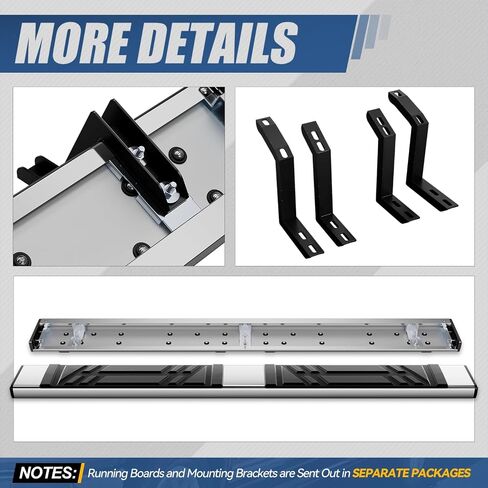 Auto Dynasty Running Boards Compatible with 2010-2024 Toyota 4Runner, Stainless Steel Side Step Rail Nerf Bars, 6.5" x 69" Step Bars, Polished Chrome in Saudi Arabia