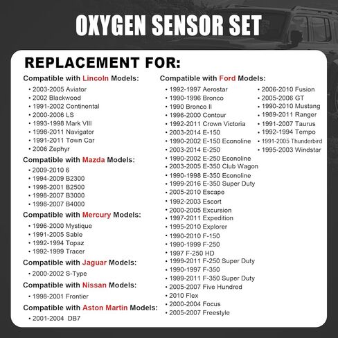 مستشعر O2 المنبع 2 قطعة، 15717، 15716، 15664، ZZC318861، مستشعر الأكسجين متوافق مع Ford F150 Explorer Escape Ranger Mercury Lincoln Mazda in Kuwait