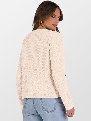 Caracilia Women's Cropped Cardigan Sweaters Open Front Button Down Knit Lady Jackets Outerwear with Pocktes 2024 Fall Clothes in Kuwait