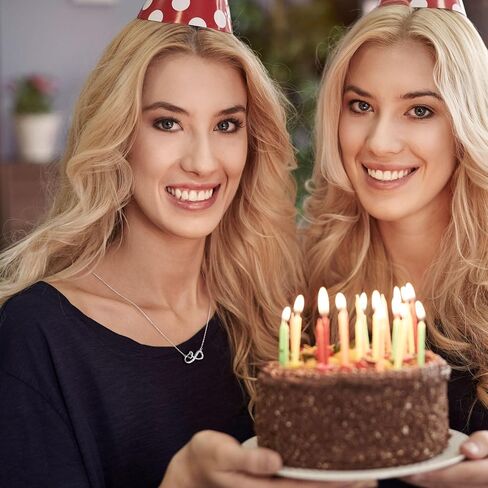 هدايا قلادة IEFLIFE للنساء - سلسلة من الفضة الإسترلينية 925 مطلية بالذهب الأبيض عيار 14 قيراط قلادة على شكل قلب لا نهاية له للأم والابنة، هدايا عيد ميلاد لمجوهرات الجدة والحفيدة والأصدقاء in Kuwait