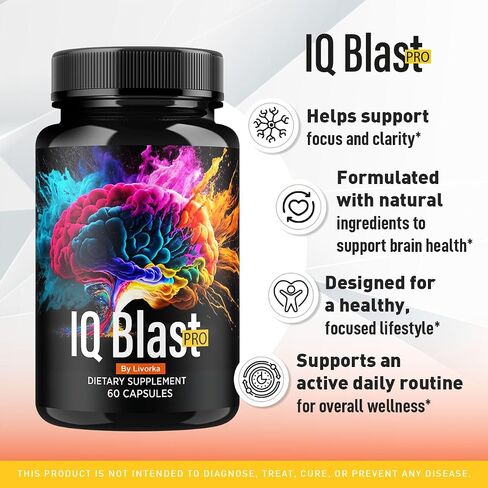 (3 عبوات) كبسولات IQ Blast Pro - حبوب المكملات الغذائية المتقدمة IQ Blast Pro الرسمية، تركيبة IQ Blast Pro المتميزة لدعم الصحة والعافية، مراجعات IQ Blast Pro الأصلية، 180 كبسولة لمدة 3 أشهر in Saudi Arabia