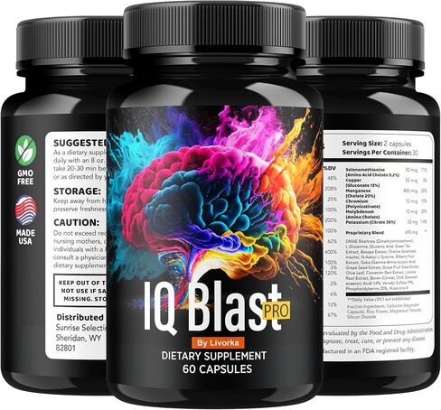 (3 عبوات) كبسولات IQ Blast Pro - حبوب المكملات الغذائية المتقدمة IQ Blast Pro الرسمية، تركيبة IQ Blast Pro المتميزة لدعم الصحة والعافية، مراجعات IQ Blast Pro الأصلية، 180 كبسولة لمدة 3 أشهر in Saudi Arabia