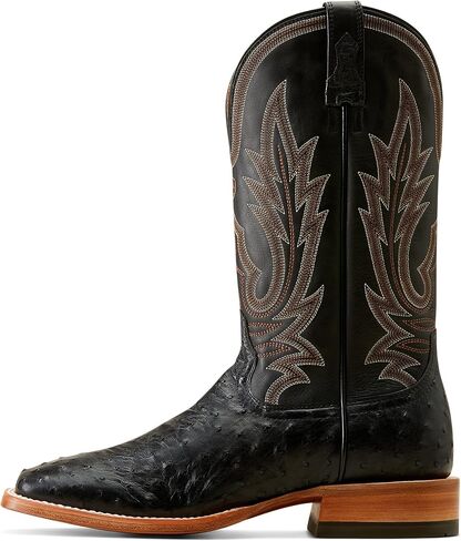 ARIAT Mens Showboat Black Full Quill Ostrich Vamp Ancient Black Top Boot Black 9 D in Saudi Arabia