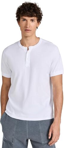 Save Khaki Men's Short Sleeve Pima Henley in Saudi Arabia
