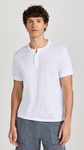 Save Khaki Men's Short Sleeve Pima Henley in Saudi Arabia