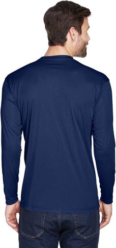 UltraClub Adult Cool Dry Sport Long-Sleeve Performance Interlock T-Shirt L NAVY in Saudi Arabia