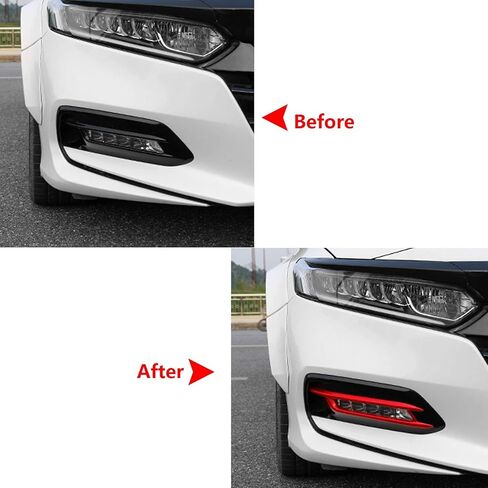x xotic tech Exterior Front Fog Light Frame Cover Trim, Carbon Fiber Pattern, Compatible with Honda Accord 10th Gen 2018-2020 in Saudi Arabia