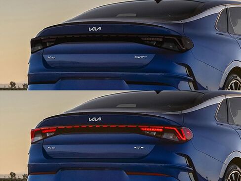 Rvinyl Tail Light Pre Cut Film Tint Cover Kit in Blackout Smoke Compatible with Kia K5 2021-2024 - Adhesive Backs in Saudi Arabia