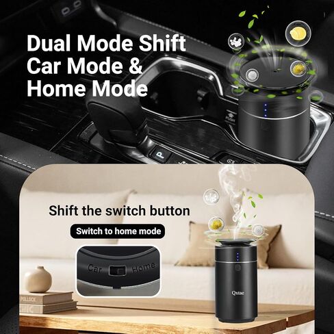 Waterless Car Diffuser for Essential Oils. Battery Operated Air Freshener, USB-C Rechargeable, Quiet, Leak-Proof, Countdown Timer, Auto-Off, Perfect for Car Home Office(Black) in Saudi Arabia