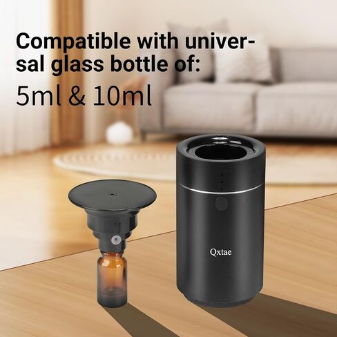 Waterless Car Diffuser for Essential Oils. Battery Operated Air Freshener, USB-C Rechargeable, Quiet, Leak-Proof, Countdown Timer, Auto-Off, Perfect for Car Home Office(Black) in Saudi Arabia
