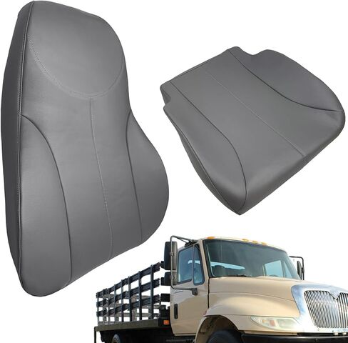 labwork Front Driver Side Backrest and Bottom Gray Artificial Leather Seat Cover Replacement for International 4200 4300 4400 Air Ride 2001-2007 in Saudi Arabia